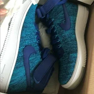 Nike Shoes Nike Air Force Flyknit Blue Lagoon Size New